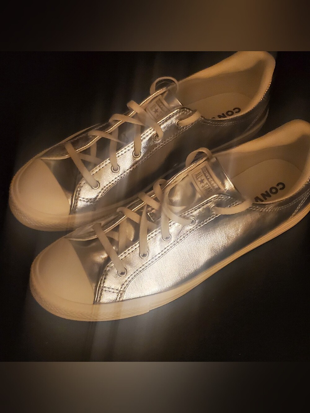 Converse ALL STAR Metallic Silver Low-Top Sneakers